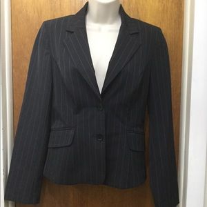 Black, pinstripe blazer